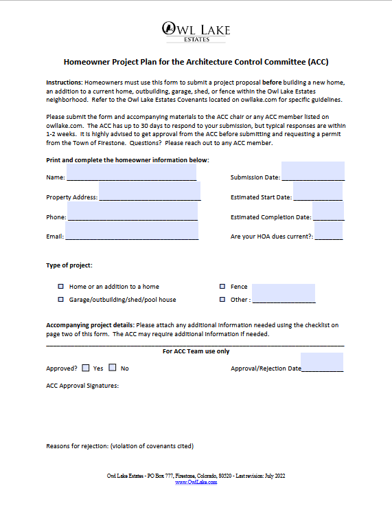 OLE ACC Project Plan Application